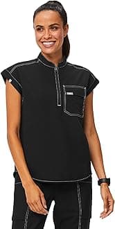 FIGS Kisumu Cargo Scrub Top for Women — Classic Fit, Mandarin Collar, 1 Pocket, 4-Way Stretch — Amazon Exclusive