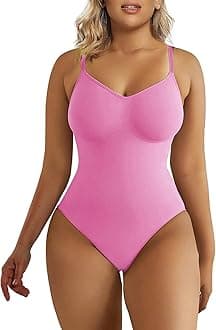 SHAPERX Women's Seamless Shapewear Bodysuit Tummy Control Body Shaper Waist Defining Body Suit