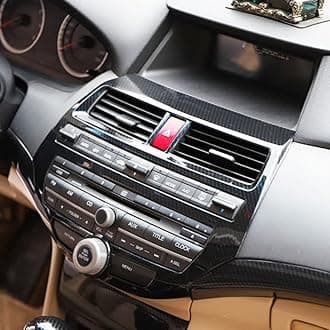 for Honda Accord 2008-2013 Carbon Fiber ABS Accessories Center Console Cover Door Window Lift Switch Armrest Panel Gear Shift Box Air Vent Outlet Trims (Center Console 1pc)