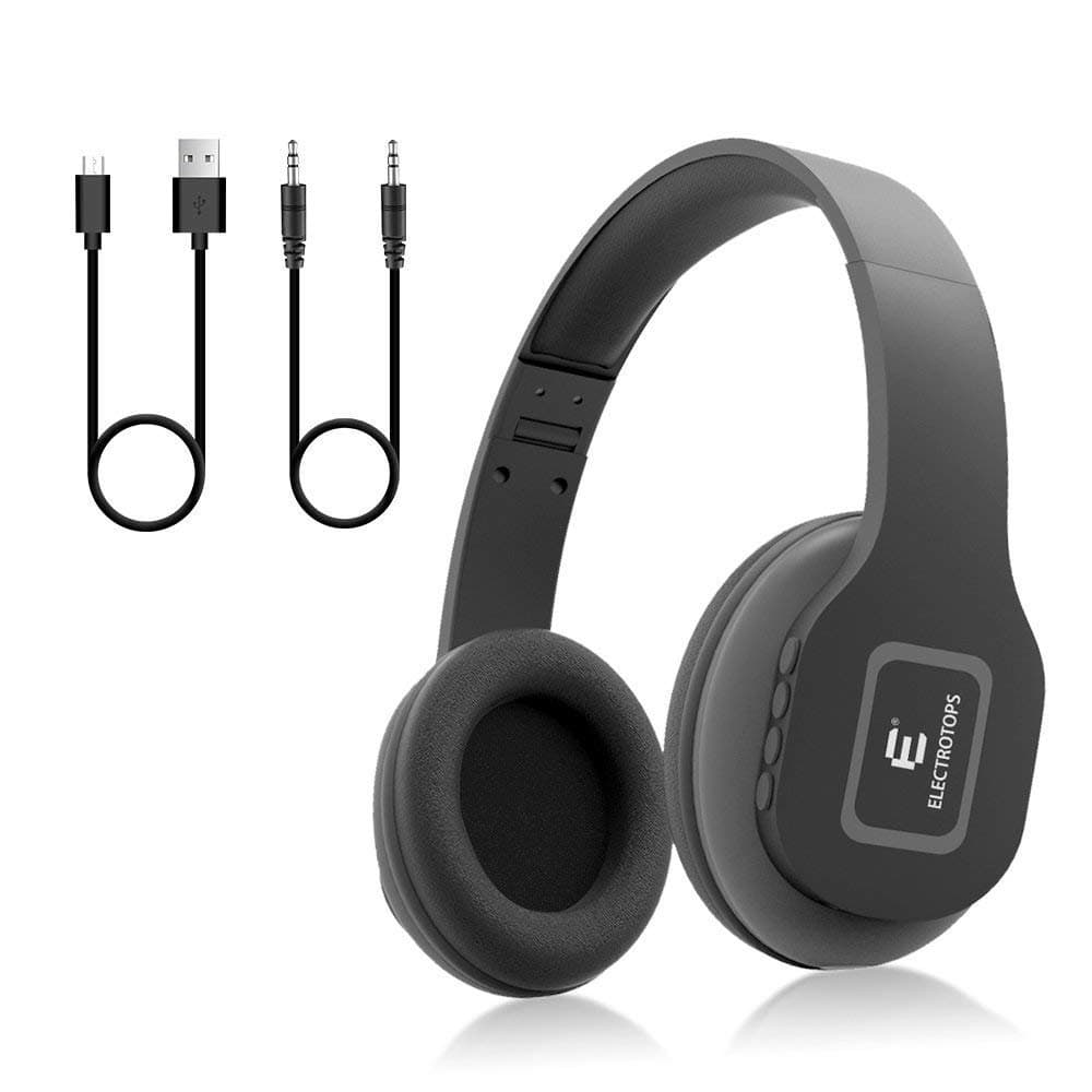 E T 4.2 Bluetooth Wireless Headphones with Microphone Fold-able Stereo Headsets Elegant Rubber Printing (grey)