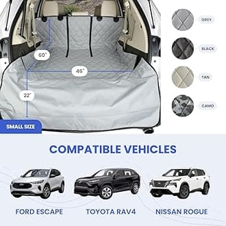 4Knines SUV Cargo Liner for Fold Down Seats - 60/40 Split and Armrest Pass-Through Compatible - USA Based Company (Small, Tan)