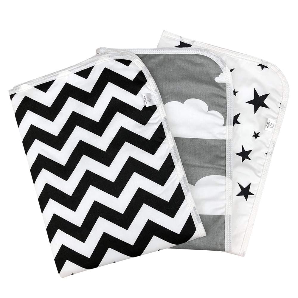 | Premium Changing Pad Liner | Waterproof | 3 Count | 27.5” X 19.5” Monochrome