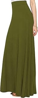 Lock and Love Women's Casual Comfy Stylish High Waist Flare Long Maxi Skirt – Available in Print & Solid Options