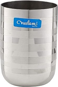 Neelam Stainless Steel 7 22G Diamond Royal Glass, 250 ml, Silver, Set of 6