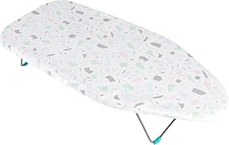 Beldray LA028459PASFEU7 Tabletop Ironing Board - 100% Cotton Cover & Felt Pad for a Smooth Press, Compact & Convenient, Ideal for Left & Right-Handed Use, Portable/Lightweight, Terrazzo Pastel Pattern