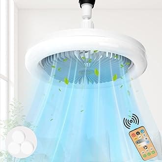 Ceiling Fans with Lights, Adjustable Angle,30W LED Dimmable Ceiling fan with Lamp, with Remote Control, Timing and 3 Speeds, E27 Lamp Holder, 3000K-6500K for Small Spaces Bedroom Home Office (Gray)