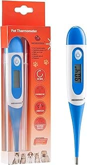 Digital Pet Thermometer for Accurate Fever Detection, Suitable for Cats/Dogs/Horse/Veterinarian, Waterproof Pet Thermometer, Fast and Accurate Measurements in 20 Seconds (Blue)