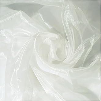 MDS Pack of 70 Yard Sheer Organza Fabric for Wedding Party Home Event Banquet Decorations, Backdrop Curtain Craft Dress Sewing Fashion DIY Crystal Organza Tulle Fabric Bolt 44” Wide - Ivory
