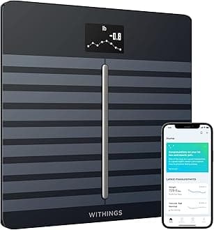 WithingsSmart Scales for Body Weight, FSA or HSA Eligible, Body Analysis, Fat Content, Muscle Mass, Bone Density, Visceral Fat, Bathroom Scale, BMI Scales Digital Weight and Body Fat, Bluetooth, WiFi
