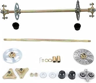 Rear Axle Assembly Go Kart Rear Wheel Axle Shaft Assembly Complete Wheel Hub Kit for DIY Go Kart ATV Quad Buggy Mini Bike (29'' Axle Overall Length)