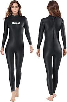REALONMen Women CR Triathlon Wetsuit 3mm Smoothskin Neoprene Full Wet Suits Back Zipper Cold Water Keep Warm for Surfing Snorkeling Diving Scuba