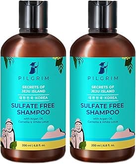 PILGRIM Korean Mild Sulphate Free Shampoo with Argan Oil Pack of 2 (200ml X 200ml) For Dry Frizzy Hair, Men and Women, No Sulphate No Paraben,All Hair type,Korean Beauty Secrets