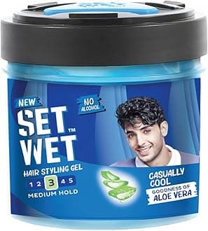 Styling Hair Gel for Men - Casually Cool, 250gm | Medium Hold, High Shine | For Medium to Long Hair |No Alcohol, No Sulphate