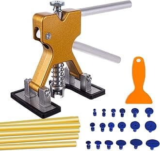 Paintless Car Dent Puller Kit, Dent Removal Kit Tool Car Dent Remover Auto Body Dent Repair Tool Kit Golden Lifter Dent Repair Puller for Car Body, Motorcycle, Refrigerator.