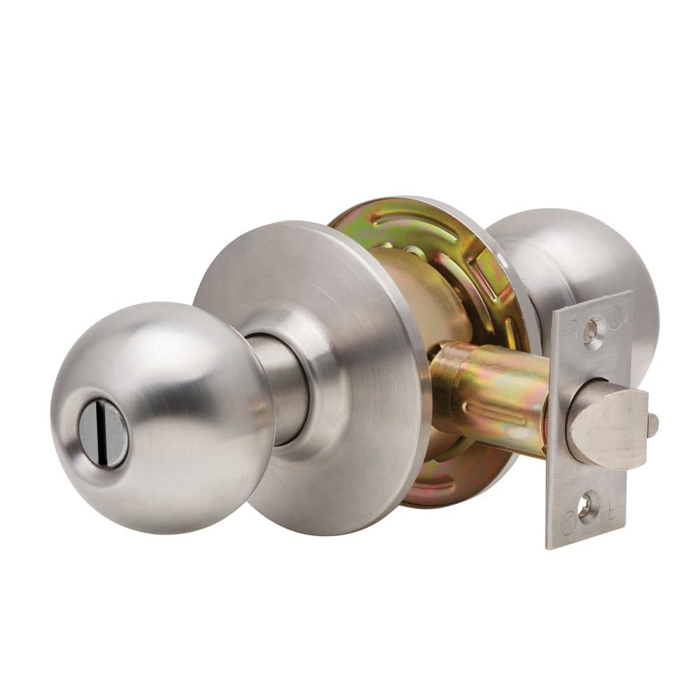 Dexter Commercial Hardware C2000-PRIV-B-630 Grade2 Privacy Lock with Ball Knob Trim, 630, Satin Stainless Steel, 2 3/4" Backset