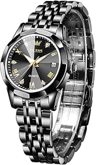 OLEVS Women Watches Business Dress Female Ladies Small Wrist Watch Gold Silver Tone Stainless Steel Band Analog Quartz Day Date Waterproof Watch