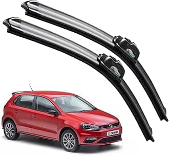 CARNYX Frameless Windshield Wiper Blades, Front Car Wipers Set of 2, Noise-Free, Durable Performance Compatible with (Polo GT (Model : 2014-2018) (D-24,P-16))