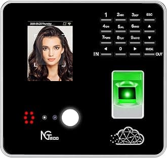 Cloud Time Clock, Upgraded TC1 Remote Control 2.4GHz WiFi Time Card Machine for Small Business with Software & App for iOS/Android, Includes 5 RFID Cards No Monthly Fees