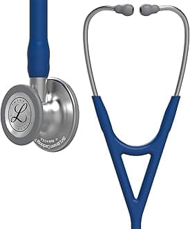 3M Littmann Cardiology IV Diagnostic Stethoscope, Standard-Finish Chestpiece, Navy Blue Tube, Stainless Stem and Headset, 27 inch, 6154