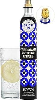 CO2YOU Gas Cylinder 60 L (Click-in Type) – 1-Pack Replacement Compatible with Quick Connect Machines (Terra, E-Terra, Art, Duo) – Carbonator – Check Compatible Models Below