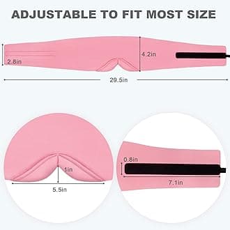 Sleep Mask for Women Men 100% Handmade Cotton - Eye Mask Sleep with Double Thickened Nose Wing for Fully Light Blocking, Blindfold Sleeping Mask for Home/Flight/Shift Work