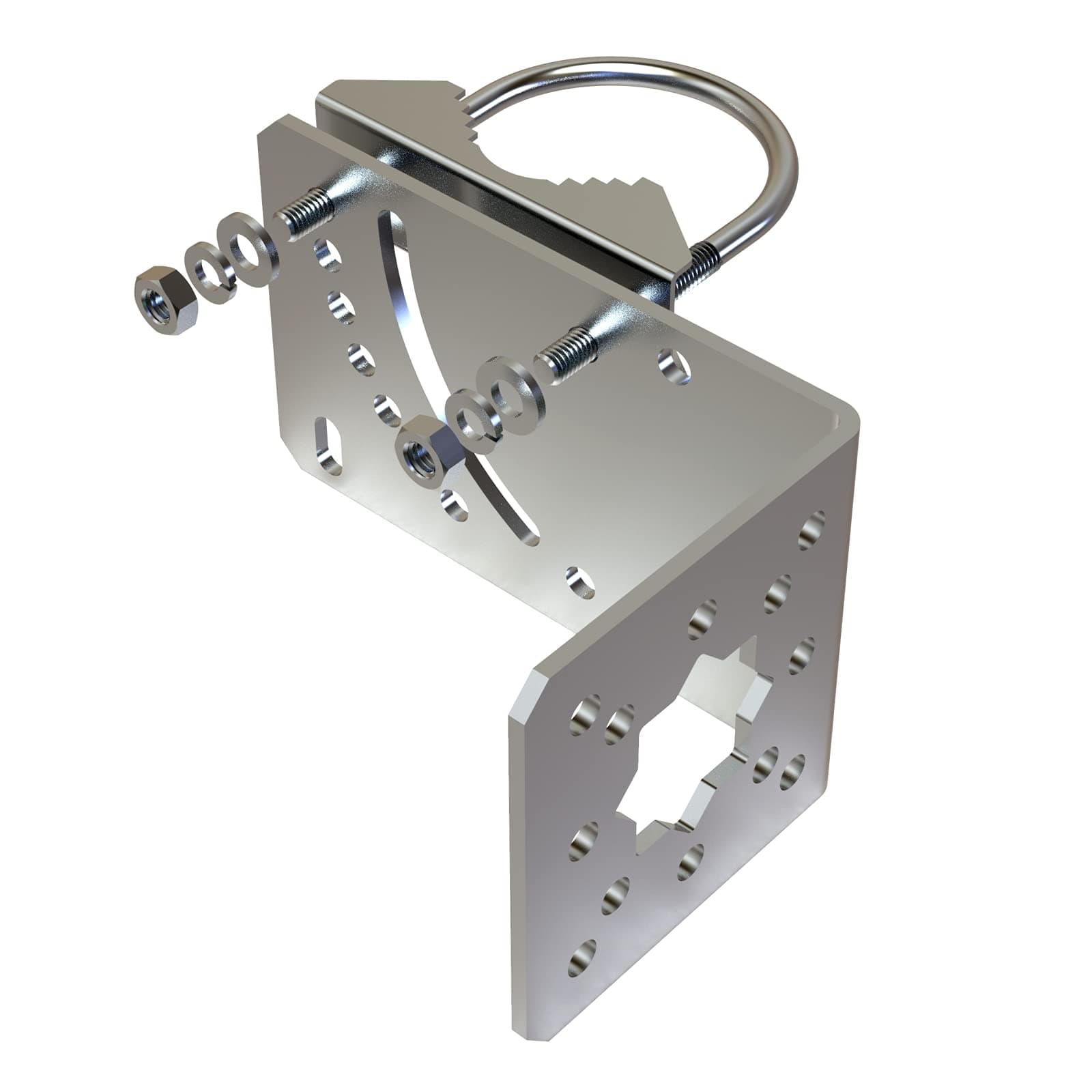 Pole Mount Bracket to Wall Hardware Accessories for Outside Home Antenna Pole Holder Antenna Pole Mount Kits [ Without The Pole ] Adjustable Angle