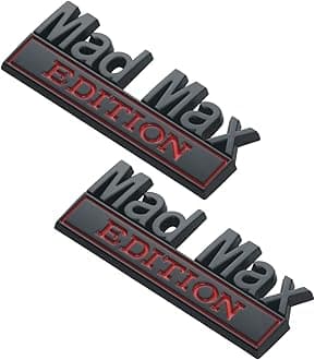 EmbRoom 2PCS Mad Max Edition Car Decal Emblem 3D Letters Badge Truck Adhesive Conservative Stickers,