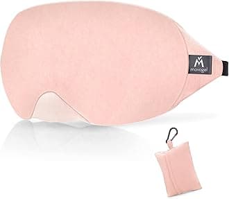 Mavogel Cotton Sleep Eye Mask - Breathable Light Blocking Sleep Mask, Soft Comfortable Night Eye Mask for Men Women, Eye Cover for Travel/Sleeping/Shift Work, Includes Travel Pouch (Pink)
