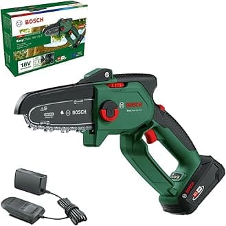 BoschEasyChain 18V-15-7 Compact Cordless Saw (for Wood Sawing, 18 Volt System, Chain Speed: 6.9 m/s; with 2.5 Ah Battery and Charger)
