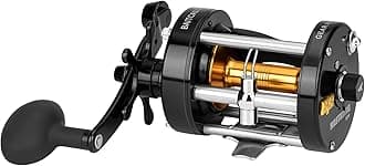 KastKing Rover Round Baitcasting Fishing Reel, Perfect Conventional Reel for Catfish, Salmon/Steelhead, Striper Bass and Inshore Saltwater Fishing Reel, Reinforced Metal Body