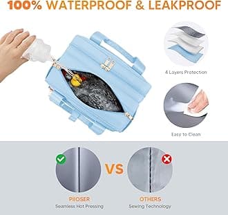 PIIOSER Breastmilk Cooler Bag with Ice Pack, Compatible with Wearable Breast Pumps & Accessories - Portable Pumps Carrying Case for Nursing & Working Moms, Blue