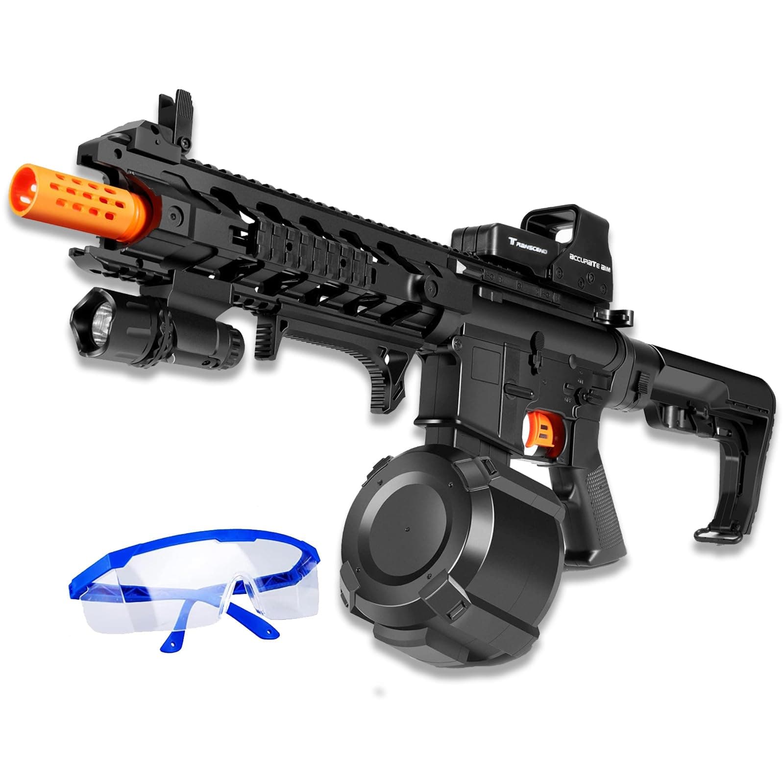 Automatic Blaster Splatter Toy Fire 15 Rounds at Once, 55,000 Gel Rounds Outdoor Yard Backyard Shooting Games, Ideal Gift for Adult Teens Ages 14 & Up