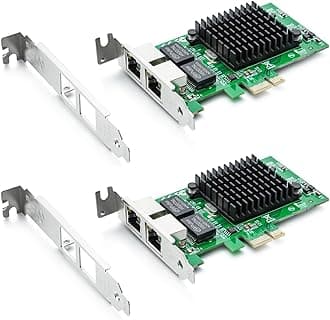 10Gtek 10/100/1000Mbps Gigabit Ethernet Converged Network Adapter (NIC) with Intel 82576 Chip, PCI Express Network Card, Dual RJ45 Copper Ports, PCI Express 2.0 X1, Compare to Intel E1G42ET,2-Pack