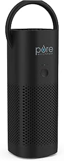 PureZone Mini Portable Air Purifier - Cordless True HEPA Filter Cleans Air & Eliminates 99.97% of Dust, Odors, & Allergens Close to You - Cars, School, & Office (Black)