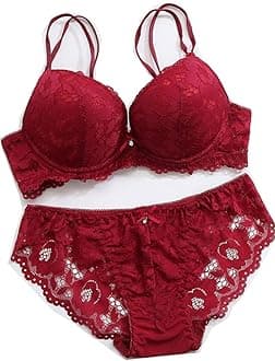 Bahucharaji Creation Women's Lace Push Up Underwired Solid Lingerie Set