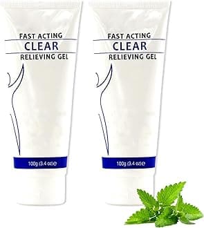 Soothing Cooling Gel, Relieving Body Gel, Fast Absorbing Pain Gel for Women and Men, Cooling with Menthol and Frankincense, Fast Acting Clear Pain Relieving Gel, Pain Relieving Gel