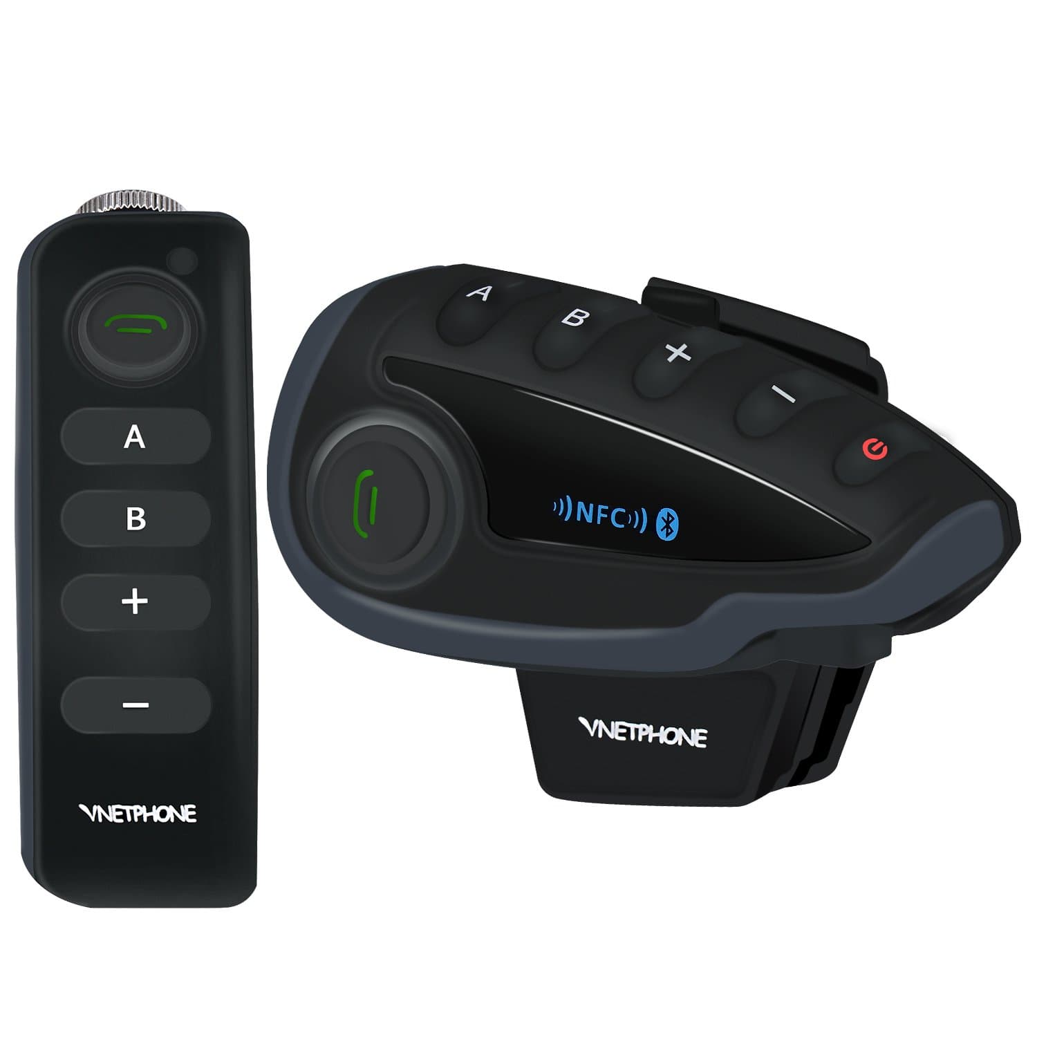 VNETPHONE V8 Bluetooth Motorcycle Helmet Intercom BT Interphone Headset Full Duplex GPS Sync 5 Riders 1200M with Remote Controller FM NFC Call Answer Reject