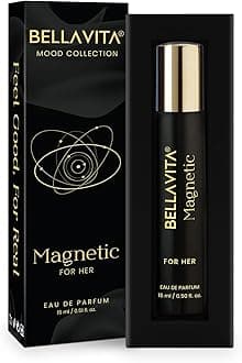 BELLAVITA Mood Collection Magnetic EDP for Her with Cherry, Jasmine, Rose and Caramel |Premium, Long Lasting Fragrance Perfume for Women, 15ml