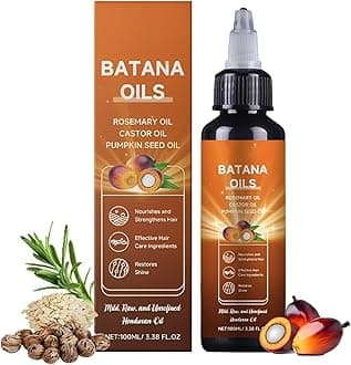 Batana Oil for Hair Growth - 4-in-1 Liquid Formula Rosemary Castor Pumpkin Seed Oil | Strengthens, Nourishes Damaged Hair | Natural Hair Regrowth for Thinning Hair
