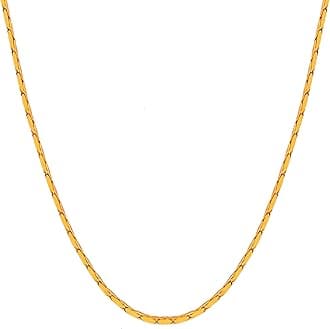 Fashion Frill Designer Golden Chain Thin Light Weighted Gold Plated Gold Chain For Girls Women Men Boys 28 Inches