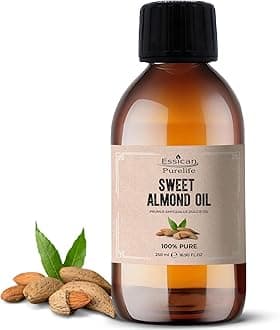 – Pure Sweet Almond Oil for Hair, 250ml Cold Pressed Almond Oils for Massage, Carrier Oil for Essential Oils Mixing Ideal for Massage, Moisturising Face, Skin, Ear, Body, Cruelty-Free