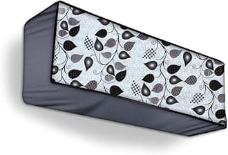 Split Ac Cover Indoor Unit For 2 Ton Capacity Ac, All Weather Polyester Cover / Attractive Digital Prints / Dustproof / Water Resistant Ac Cover (Grey Leaf)