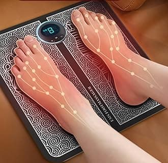 Foot Spa Vibrator Massager Electric EMS Foot Stimulation Massager Pad Folding Portable Foot Massage Mat Machine for Relieve Pain