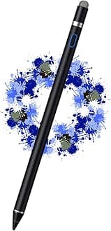 Stylus Pen for iPad, DOGAIN iPad Pencil for Touchscreen with Dual Touch Function, Active Digital Fine Point Pad Pen Compatible with Pad/Pro/Air/Mini/iPhone/Samsung//iOS/Android and More - Black