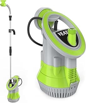 350W Submersible Water Butt Pump, 4000L/H Rain Barrel Pump With 8M Cable, Auto/Manual Modes, Drainage For Tank Pond Pool Cellar And Hot Tub