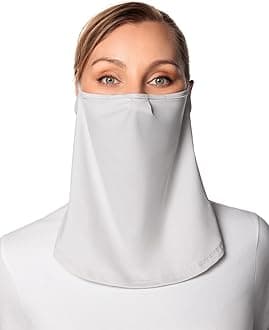 Coolibar UPF 50+ Unisex Crestone UV Face Mask, Sleek Grey, Small/Medium, Solid - Sun Protective