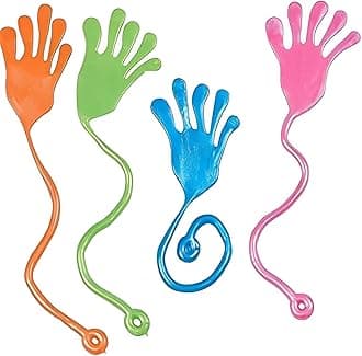 Tuko 20pcs Sticky Hands Sticky Finger Kids Party Favors Set Fun Toys Party Favors Crazy Fun Stretch Glitter Sticky Hands Birthday Party Sensory Training Kids Toys