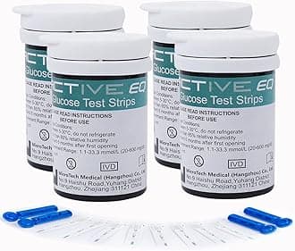 Exactive EQ Diabetes Test Strips Blood Glucose Test Strips x 100, Lancets x 100 Codefree Test Strips, Blood Suger Test Strips