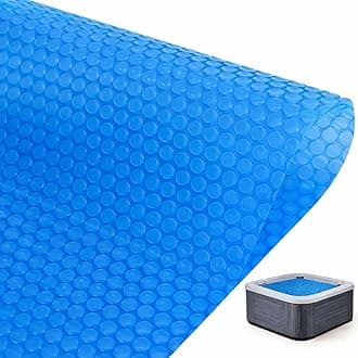 Winter Hot Tub Bubble Blanket - 7x7 FT 16-Mil Square Pool Spa Solar Cover | Heavy Duty Floating Heat-Retaining Thermal Blanket for Cold Weather Insulation & Solar Heating
