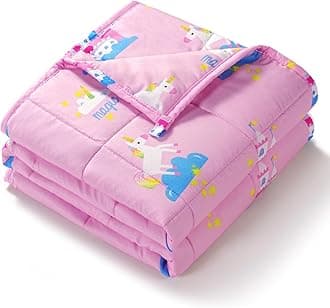 Kivik Toddler Weighted Blanket for Kids 3 lbs 36x48,Pink Weighted Blanket for Girls,Childrens Heavy Blanket for Restful Sleep,Pink Unicorn